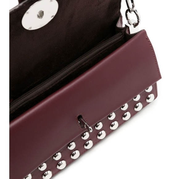 🔹️Michael Kors🔹️ Greenwich Medium MERLOT purple stud Convertible Shoulder bag - Picture 9 of 10